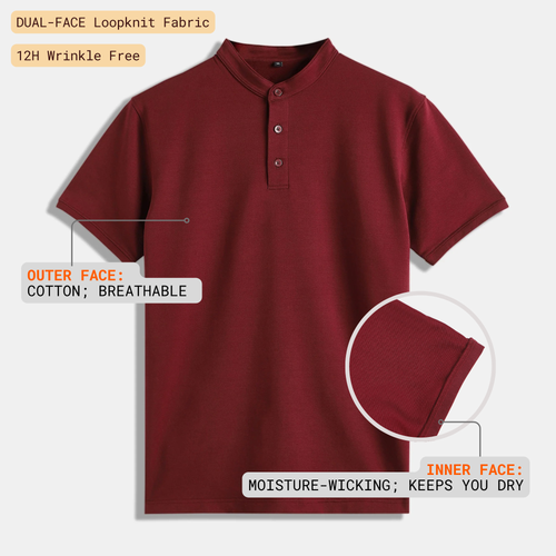 Burgundy Mandarin Polo