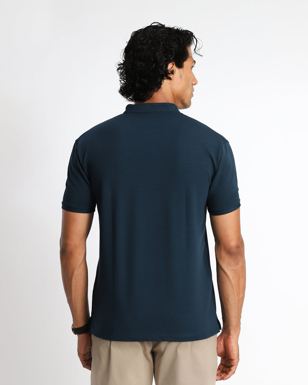 EverSharp Polo - No Ironing Needed - Airforce Mandarin Collar