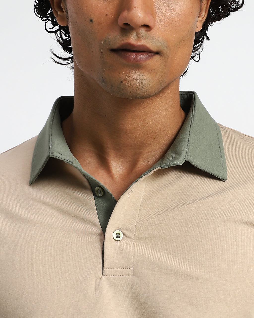 EverSharp Polo - No Ironing Needed - Beige - Nautica Shirt Collar