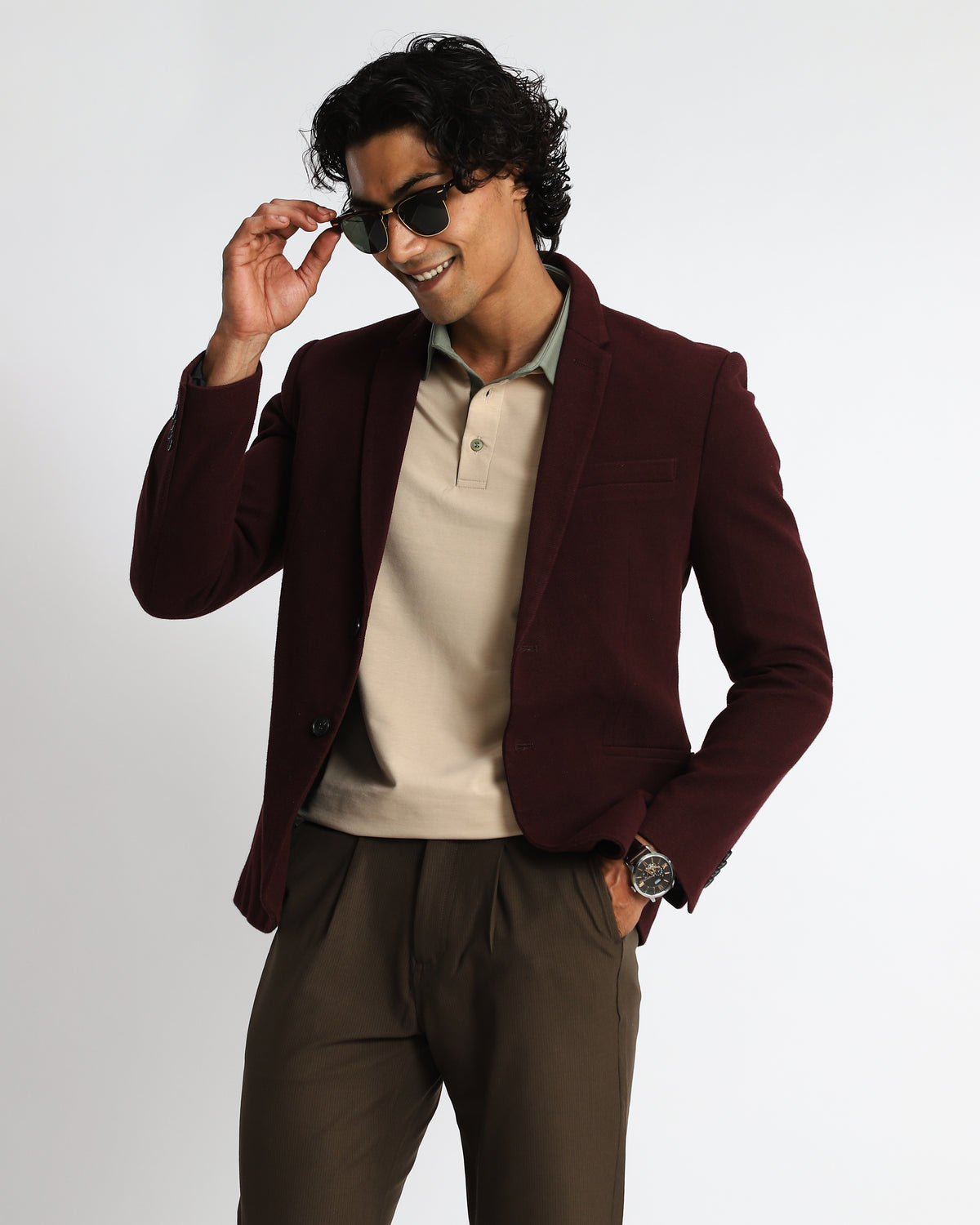 EverSharp Polo - No Ironing Needed - Beige - Nautica Shirt Collar
