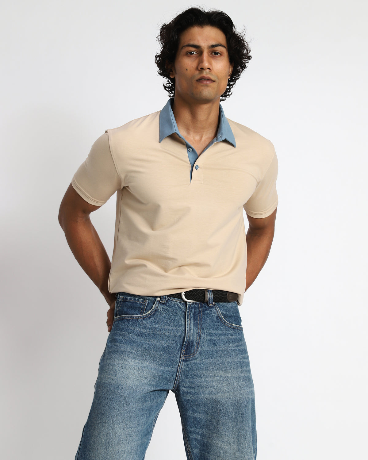 EverSharp Polo - No Ironing Needed - Beige - Sky Shirt Collar