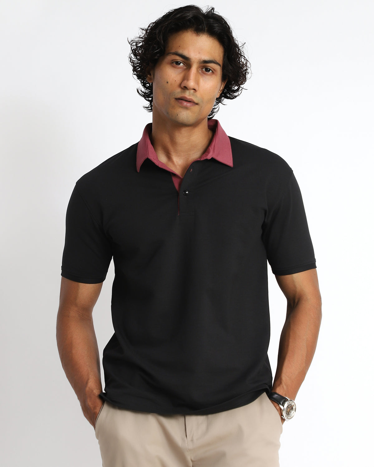 EverSharp Polo - No Ironing Needed - Black - Rosewood Shirt Collar