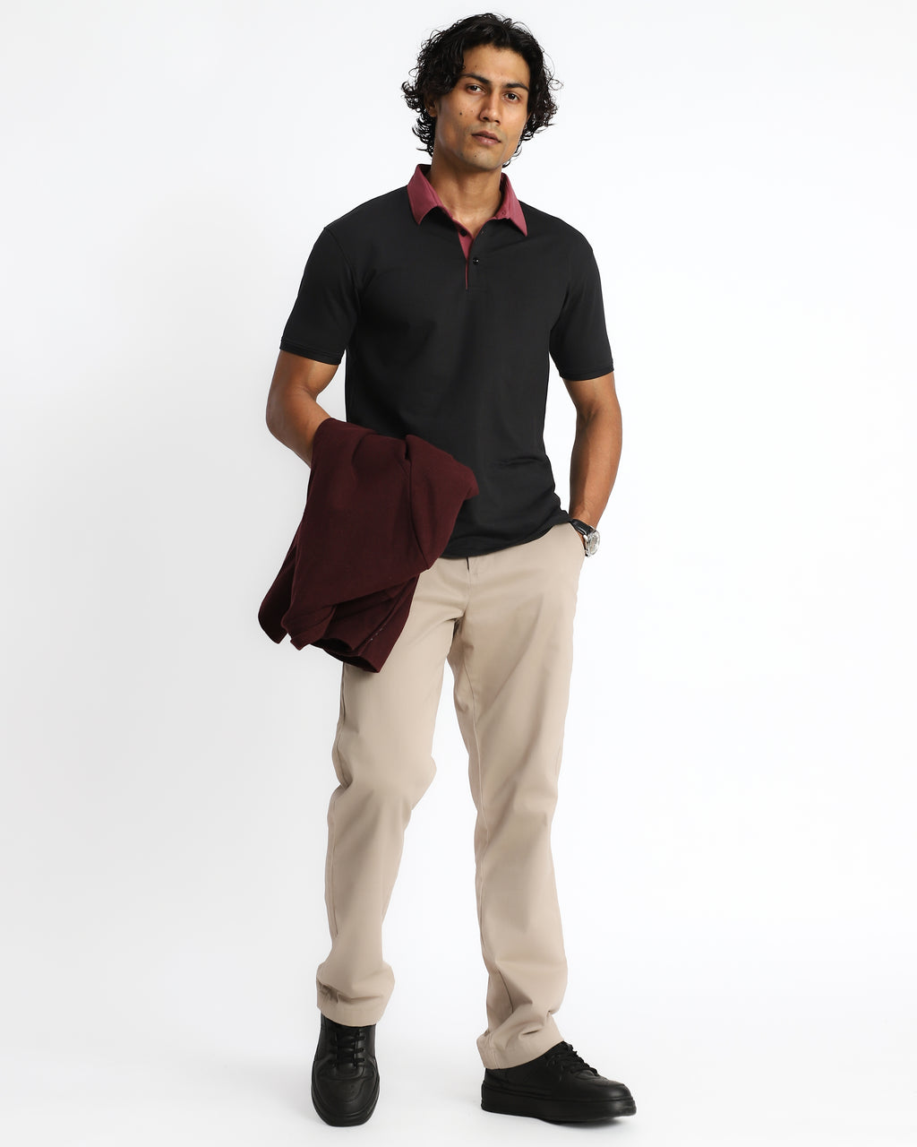 EverSharp Polo - No Ironing Needed - Black - Rosewood Shirt Collar