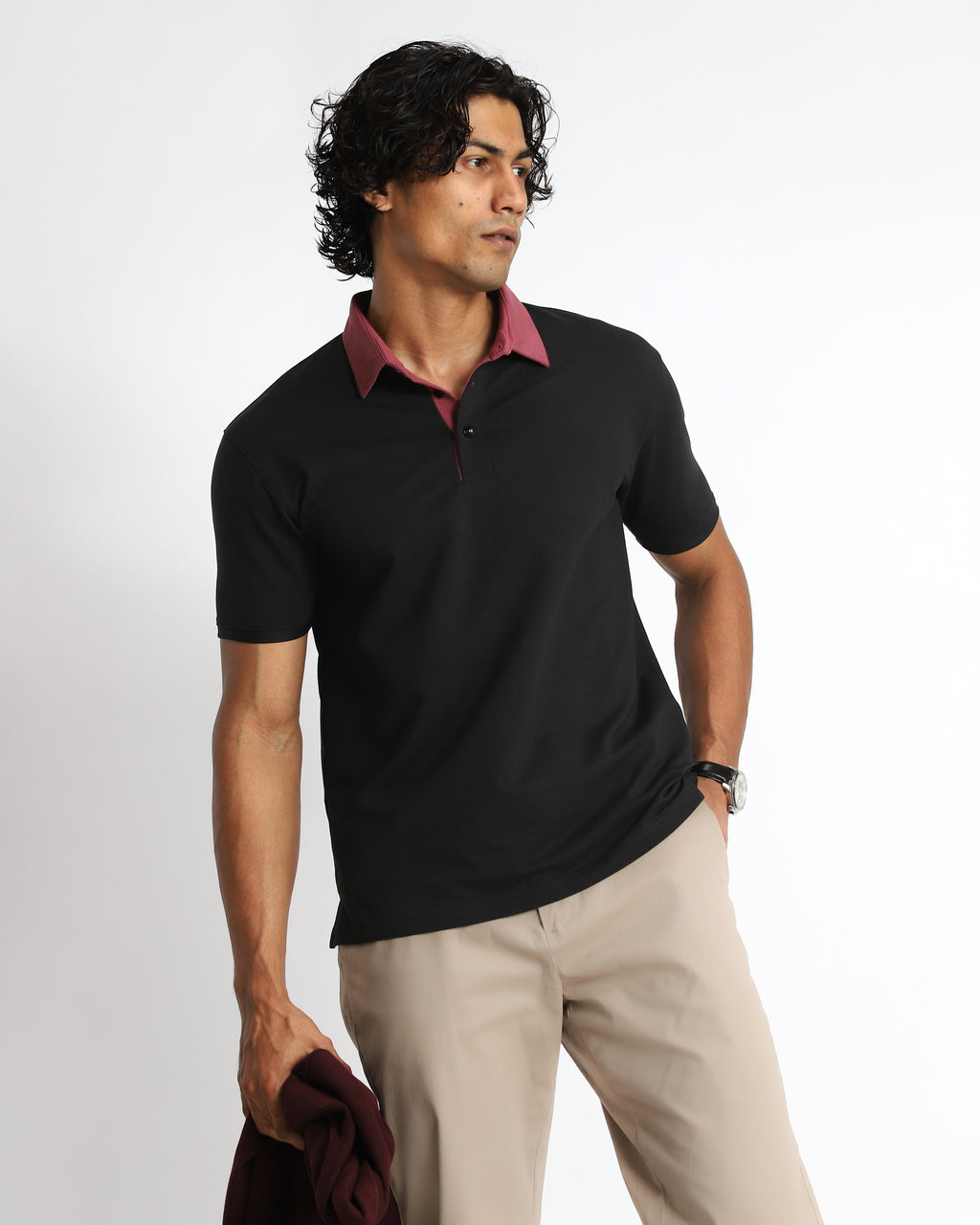 EverSharp Polo - No Ironing Needed - Black - Rosewood Shirt Collar