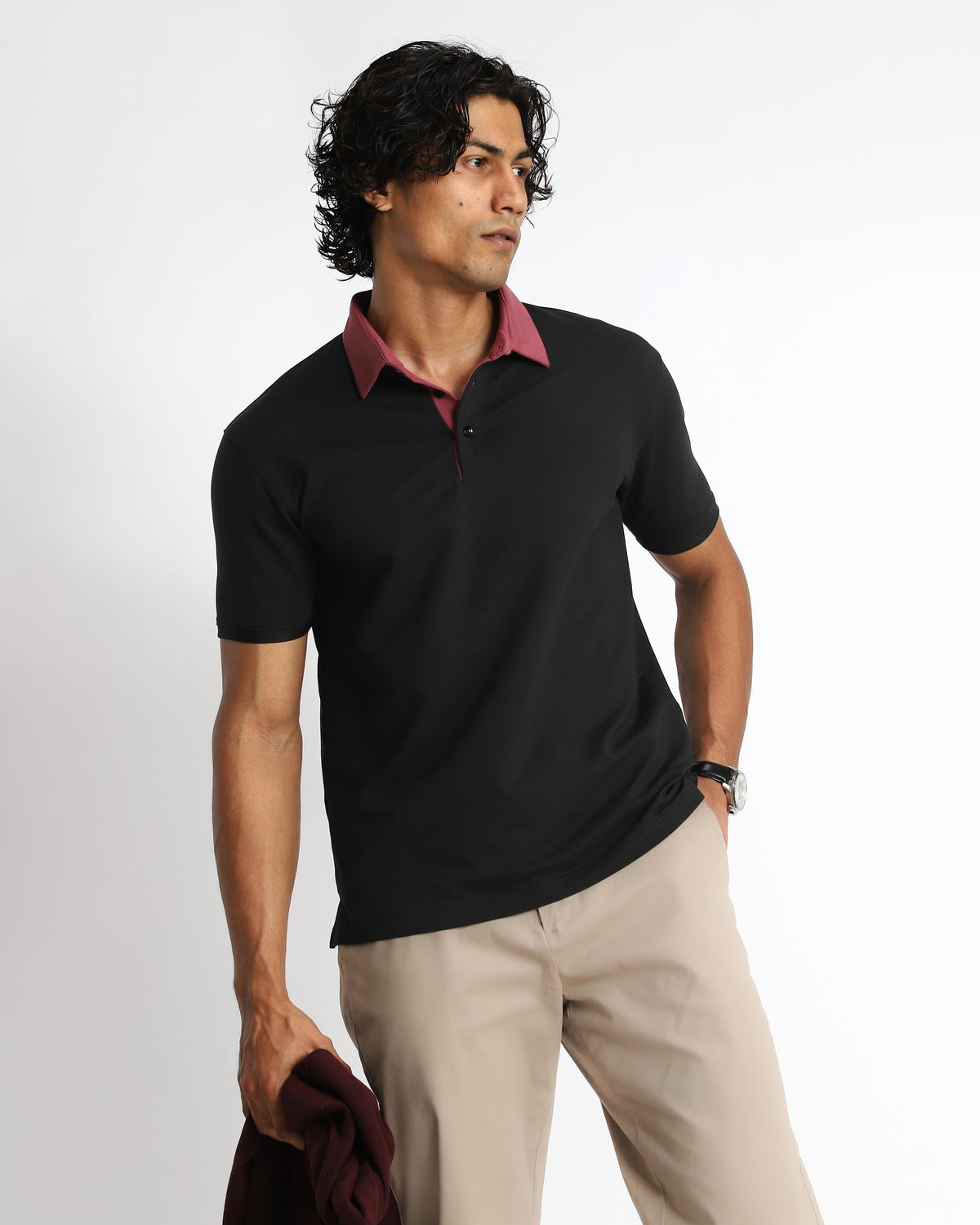 EverSharp Polo - No Ironing Needed - Black - Rosewood Shirt Collar
