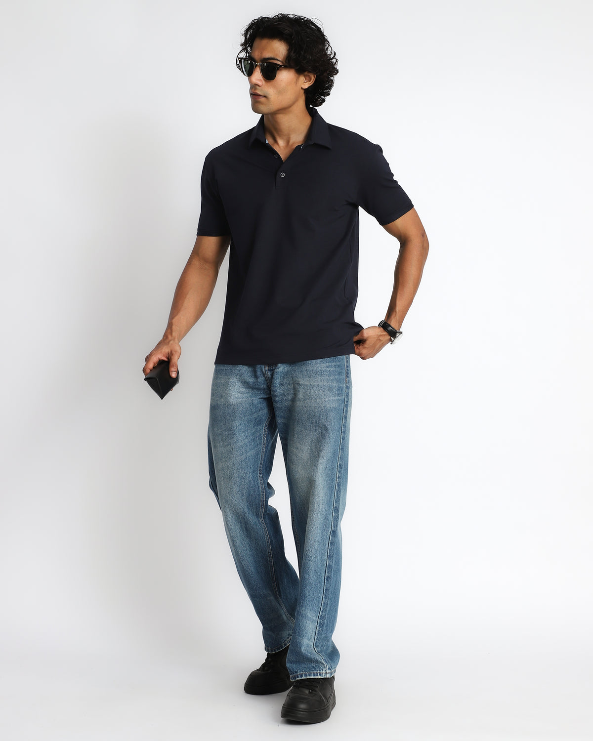 EverSharp Polo - No Ironing Needed - Navy Shirt-Collar