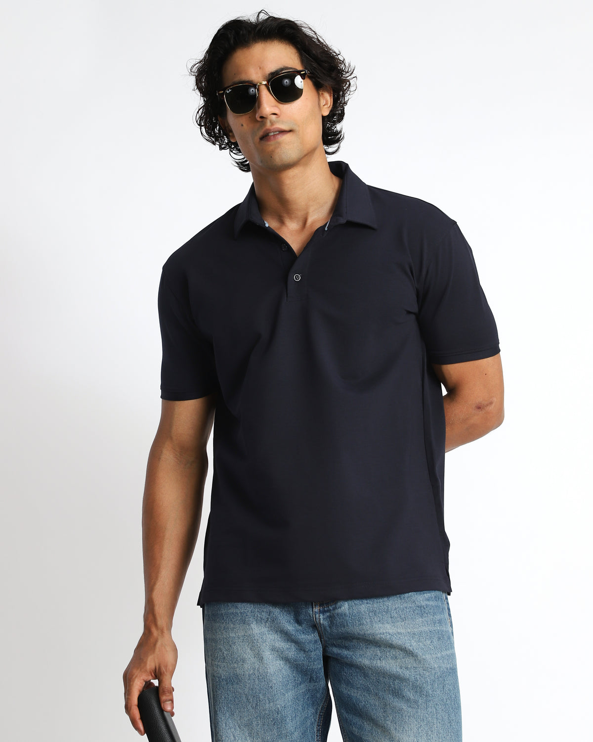 EverSharp Polo - No Ironing Needed - Navy Shirt-Collar