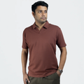 EverSharp Polo - No Ironing Needed - Mocha V-Neck Collar