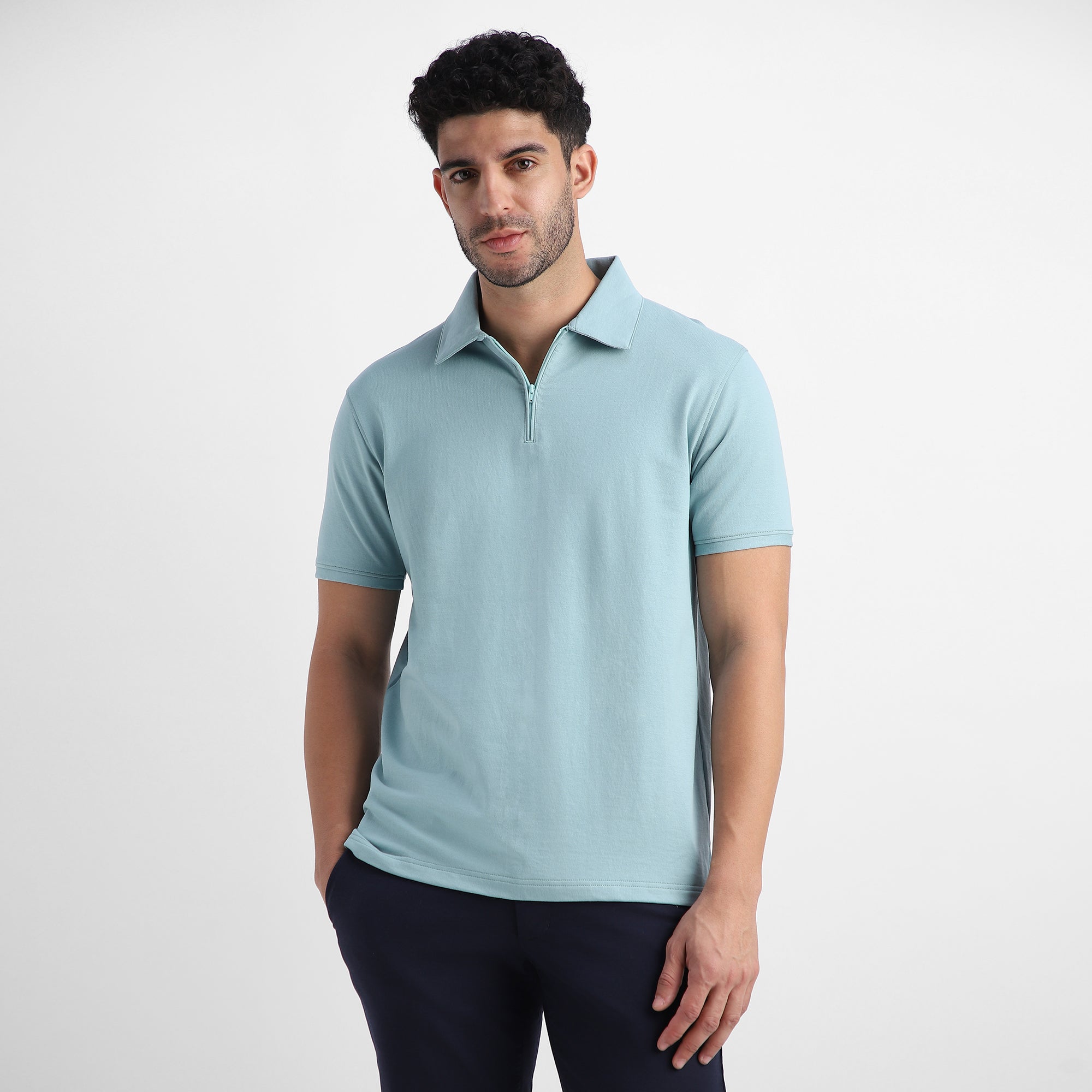 Sage Quarter-Zip Polo