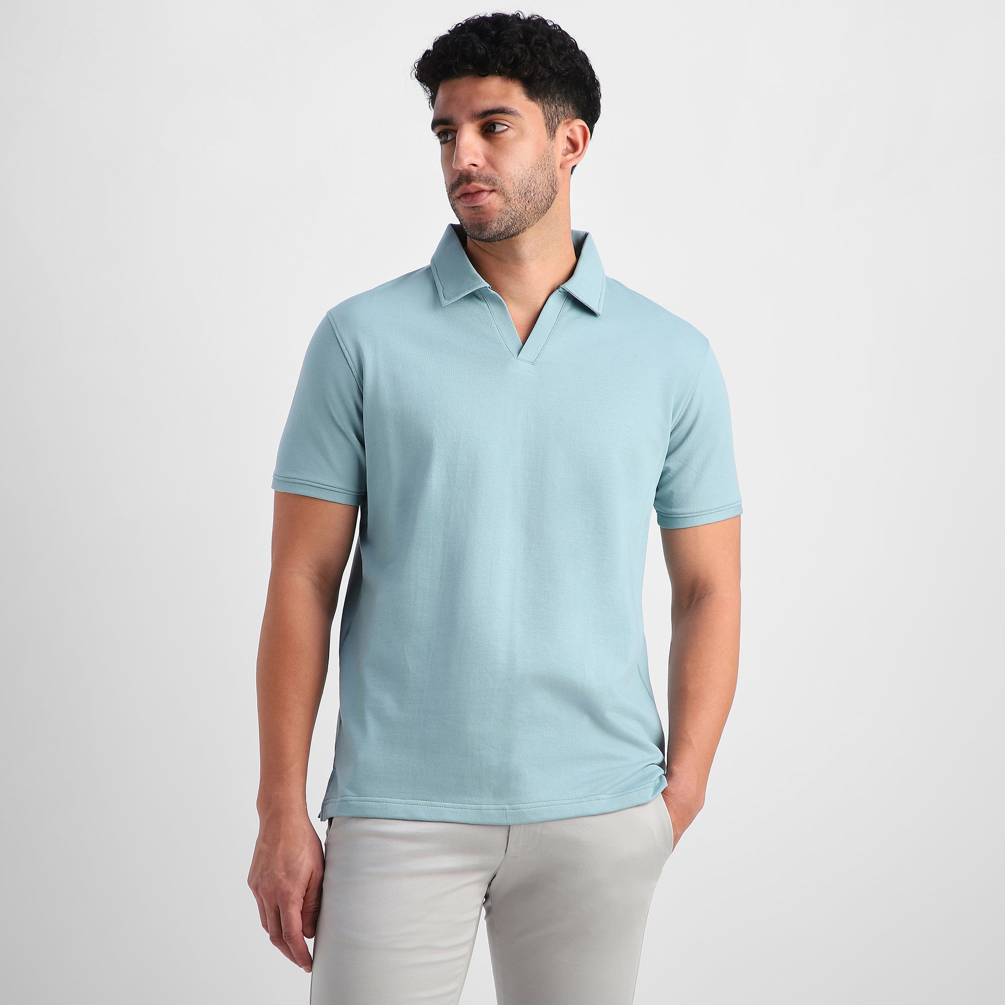 Sage V-Neck Polo