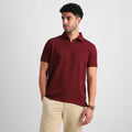 Burgundy V-Neck Polo