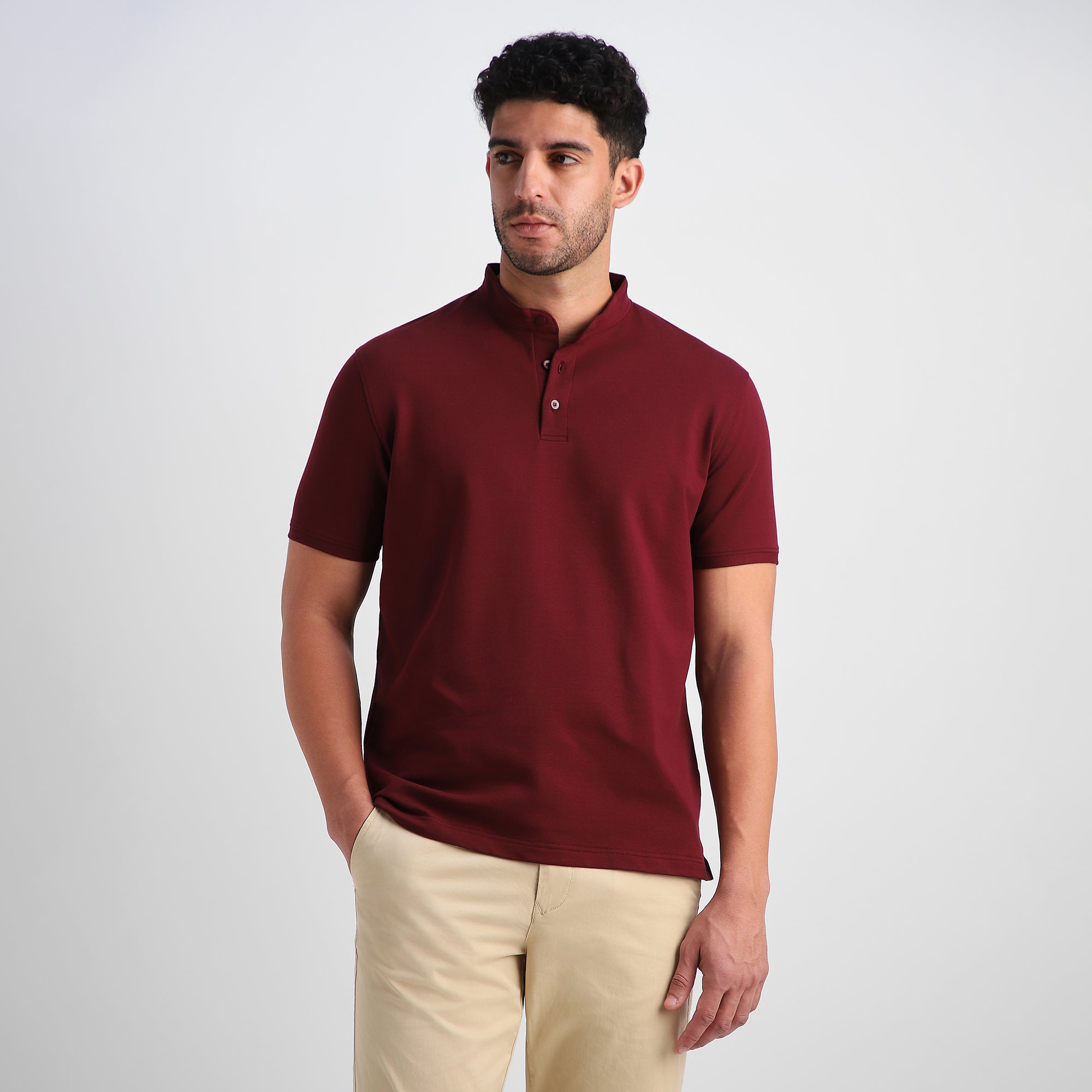 Burgundy Mandarin Polo