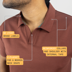 Mocha V-Neck Polo