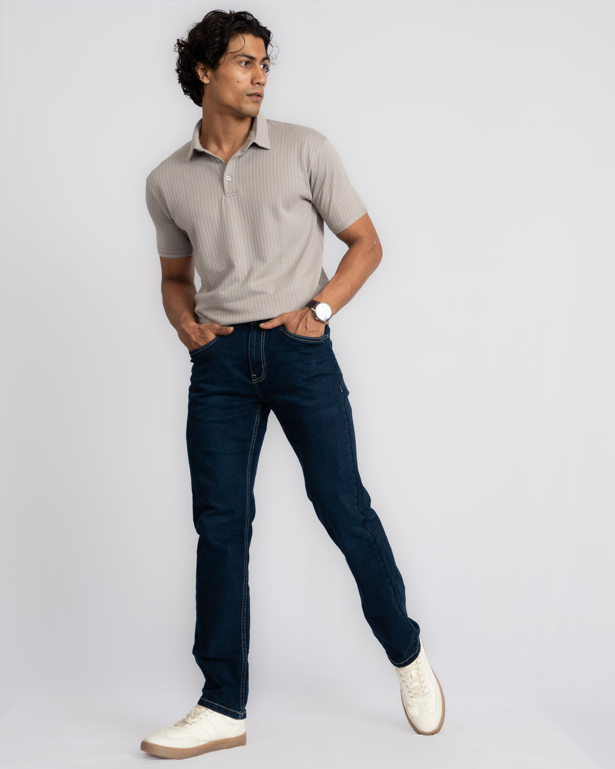 Aerotex Textured Polo - Concrete Shirt-Collar
