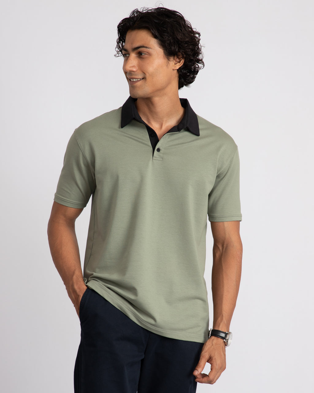 EverSharp Polo - No Ironing Needed - Nautica + Black Shirt-Collar