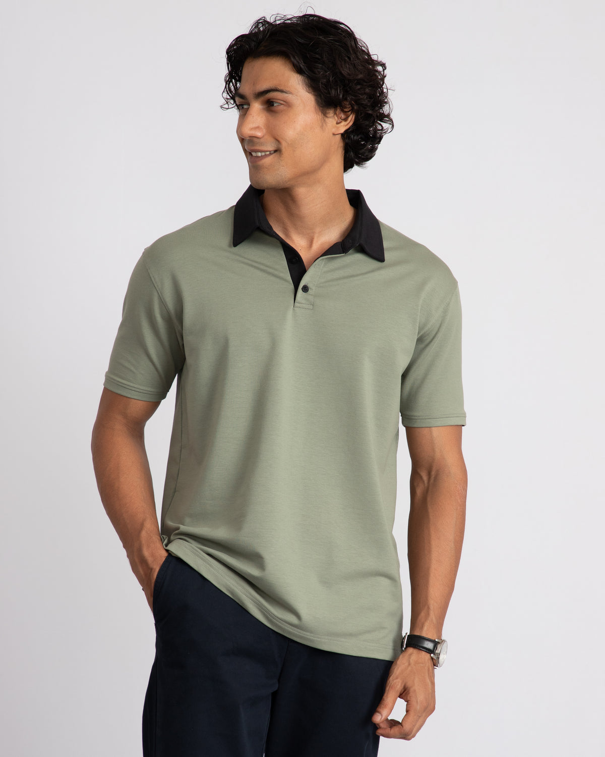 EverSharp Polo - No Ironing Needed - Nautica + Black Shirt-Collar