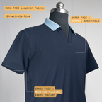 Navy-Sky Blue 2-Tone V-Neck Polo