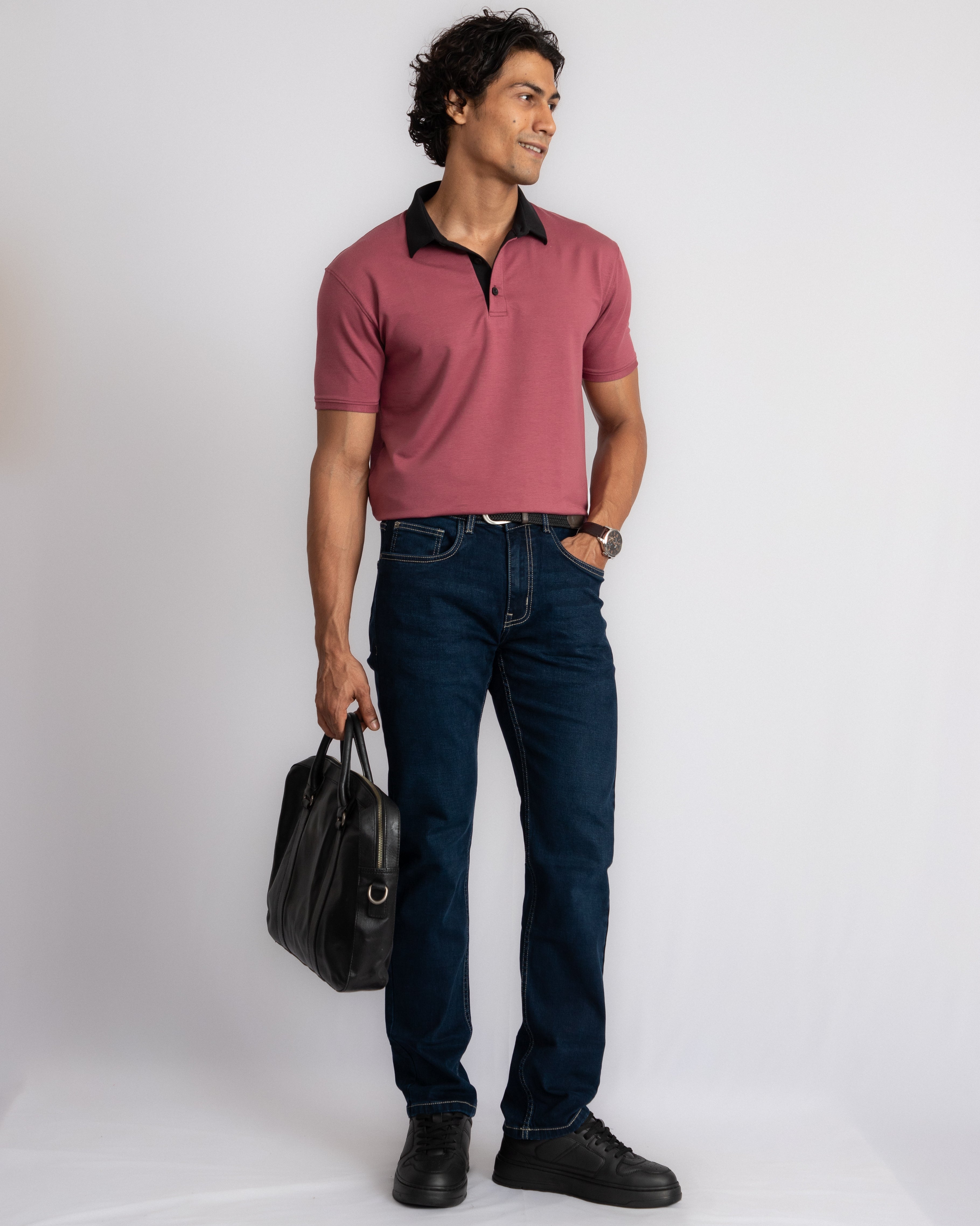EverSharp Polo - No Ironing Needed - Rosewood Shirt Collar