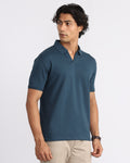 EverSharp Polo - No Ironing Needed - Airforce V-Neck Collar