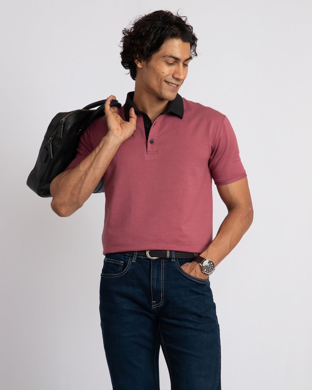 EverSharp Polo - No Ironing Needed - Rosewood Shirt Collar