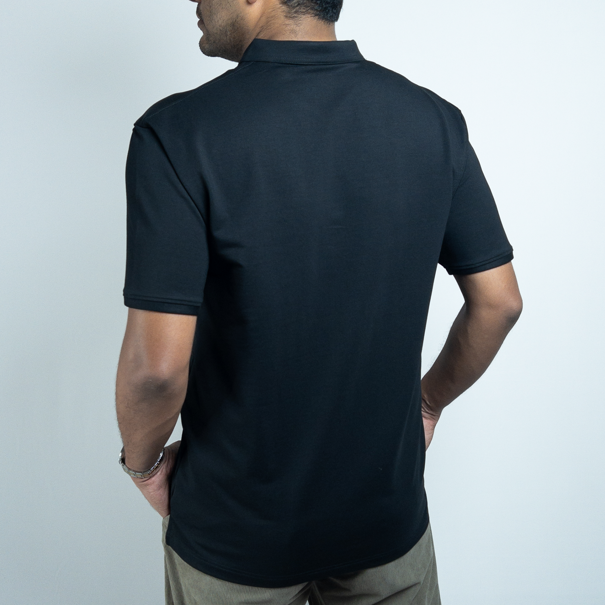 EverSharp Polo - No Ironing Needed - Black Mandarin Collar