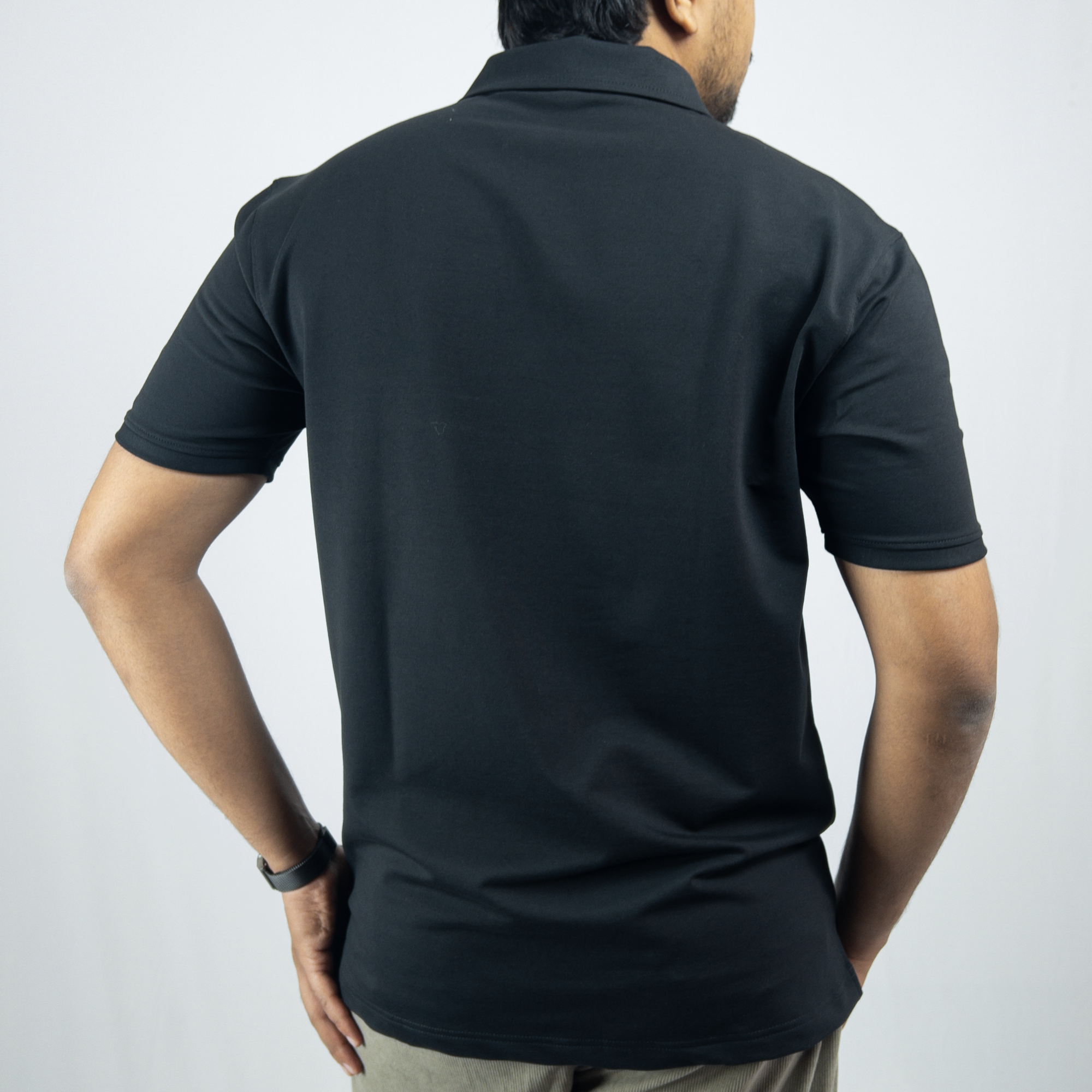 Black V-Neck Polo