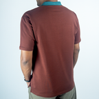 EverSharp Polo - No Ironing Needed - Mocha + Emerald Mandarin Collar