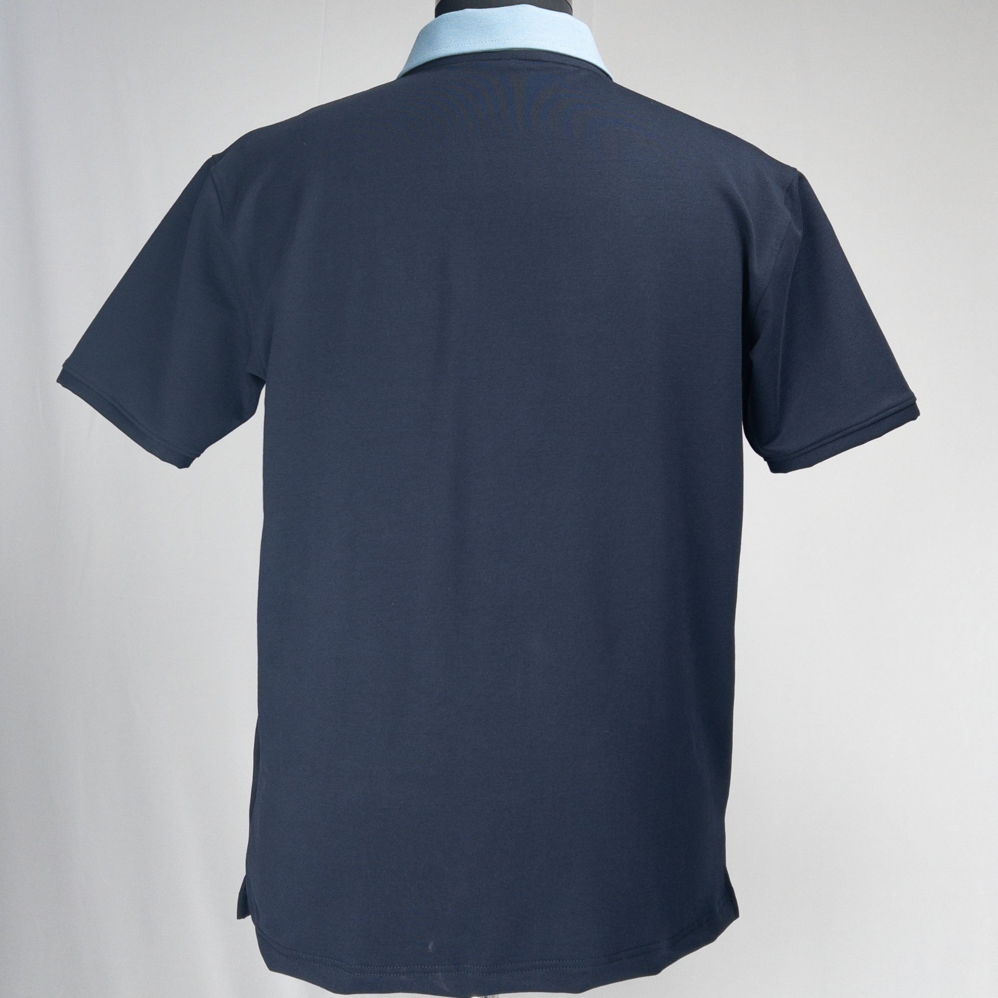 Navy-Sky Blue 2-Tone V-Neck Polo