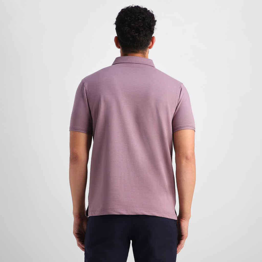 Mauve V-Neck Polo