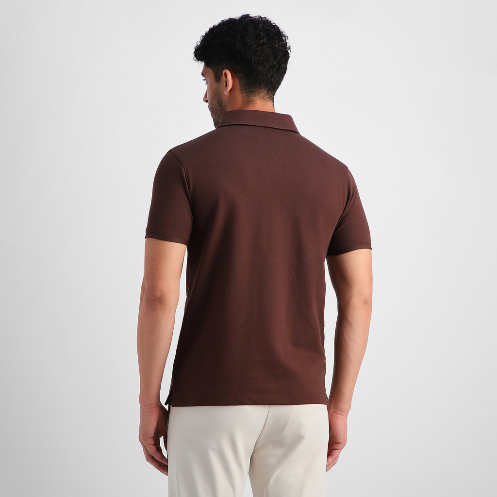 Coffee V-Neck Polo