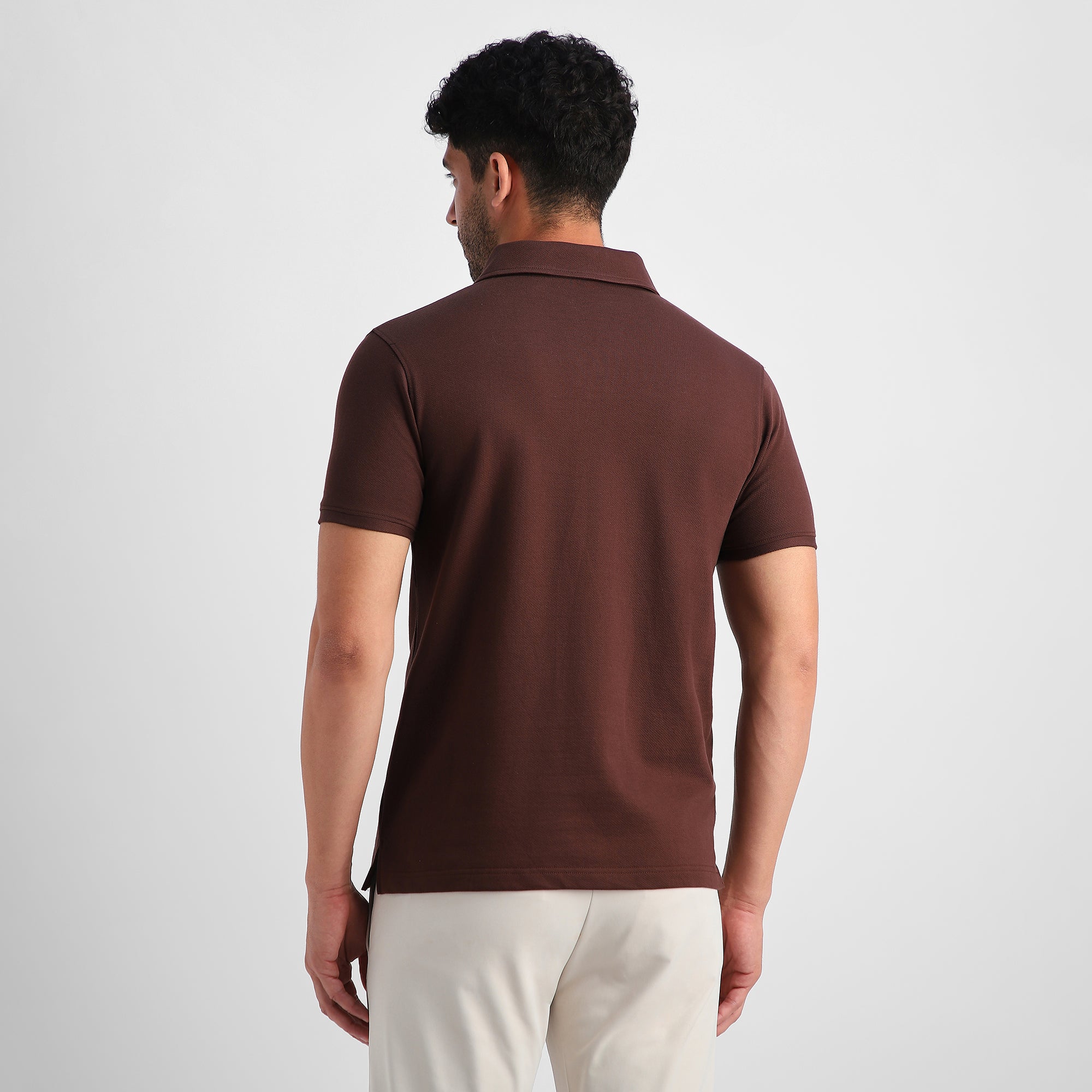 Coffee V-Neck Polo