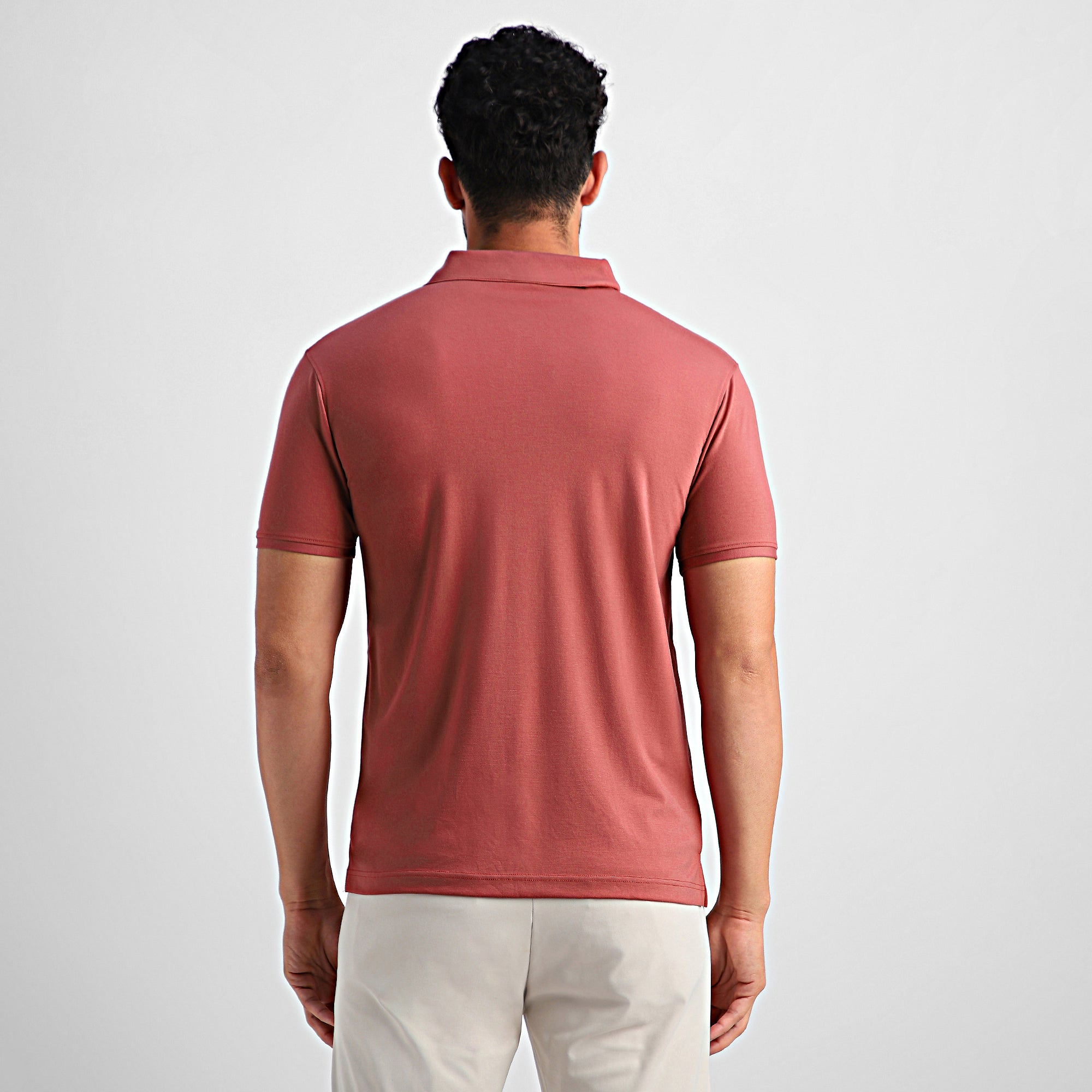 Salmon Flat-Collar Polo
