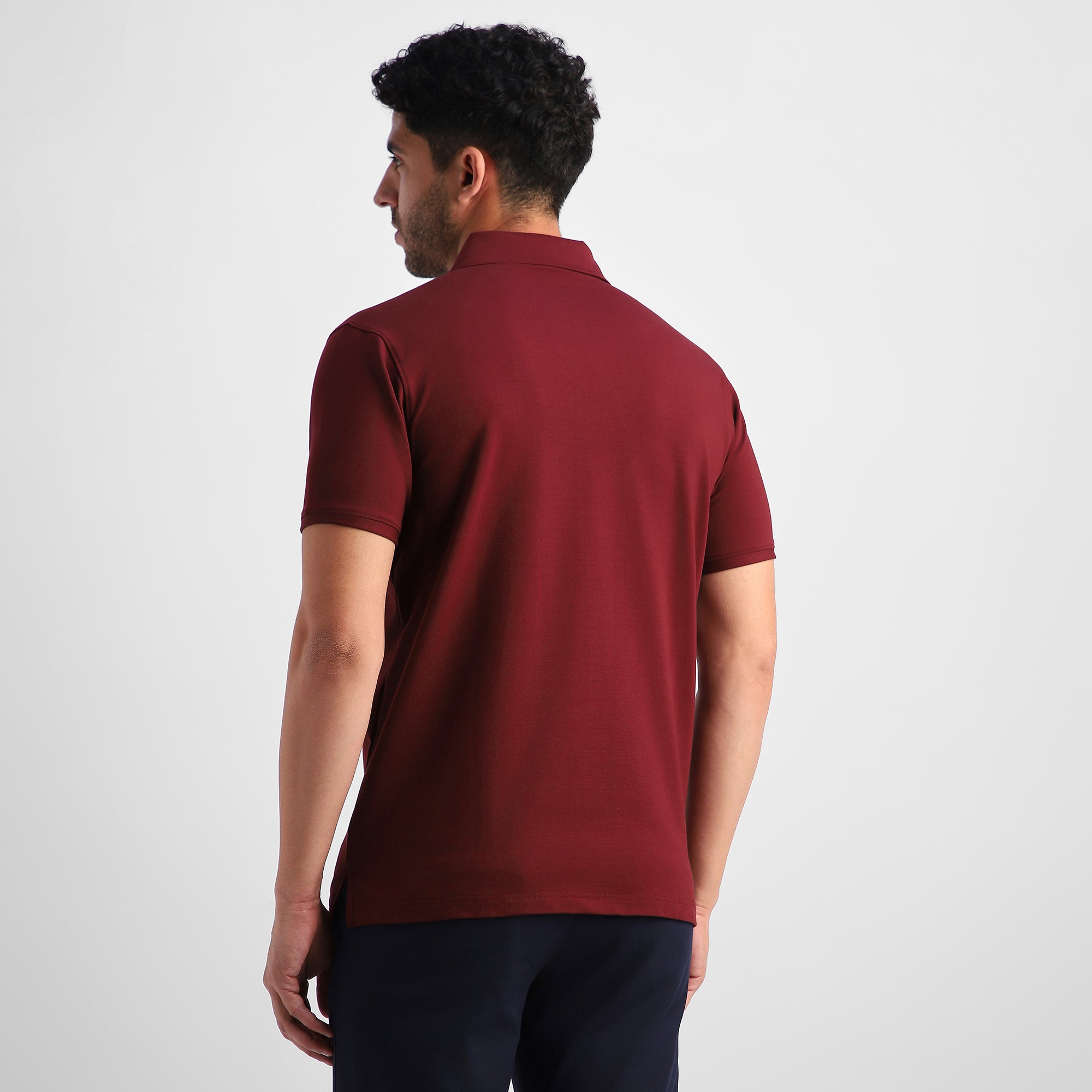 Burgundy Quarter-Zip Polo