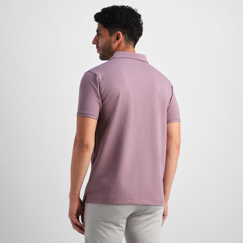 Mauve Shirt-Collar Polo
