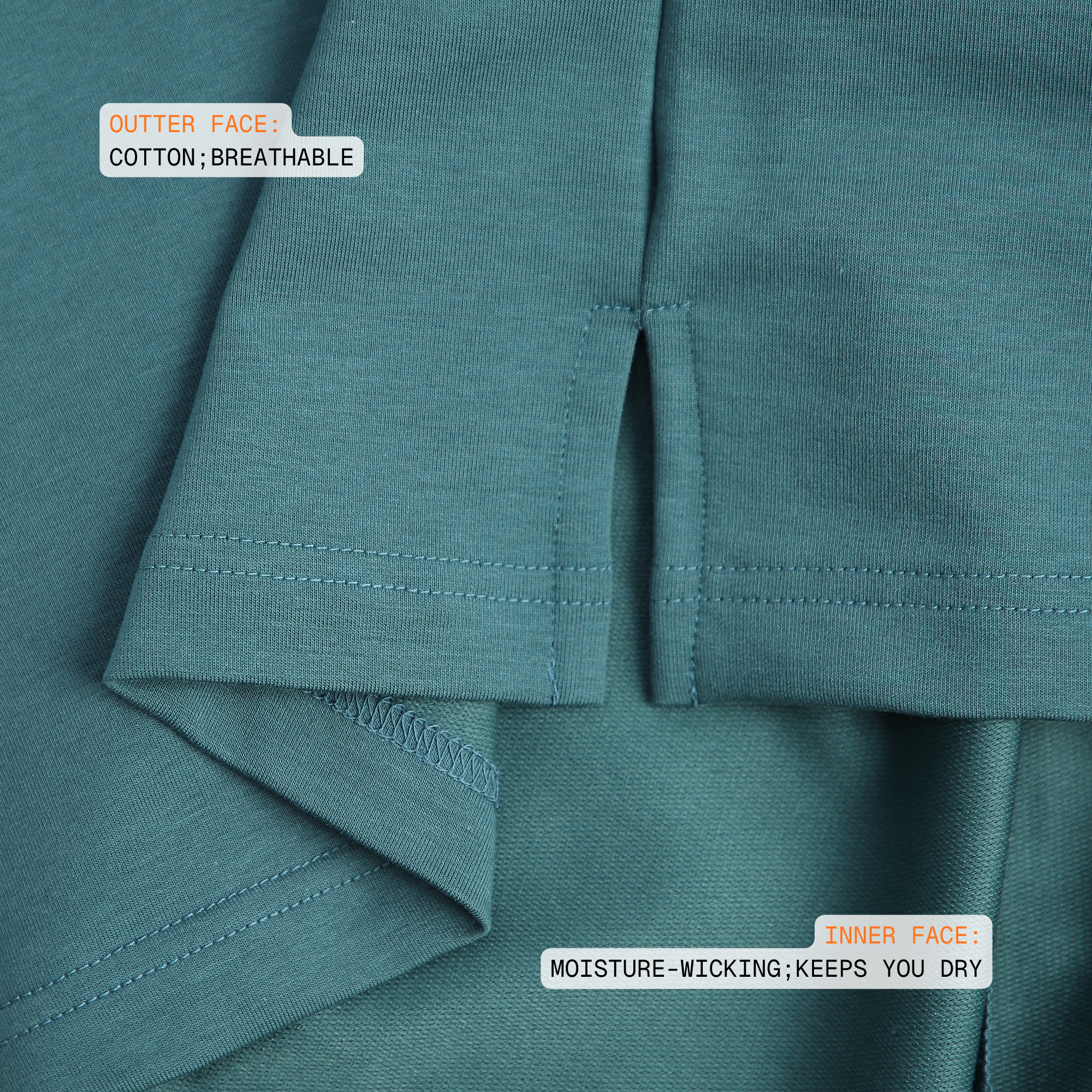 EverSharp Polo - No Ironing Needed - Emerald + Mocha V-Neck Collar