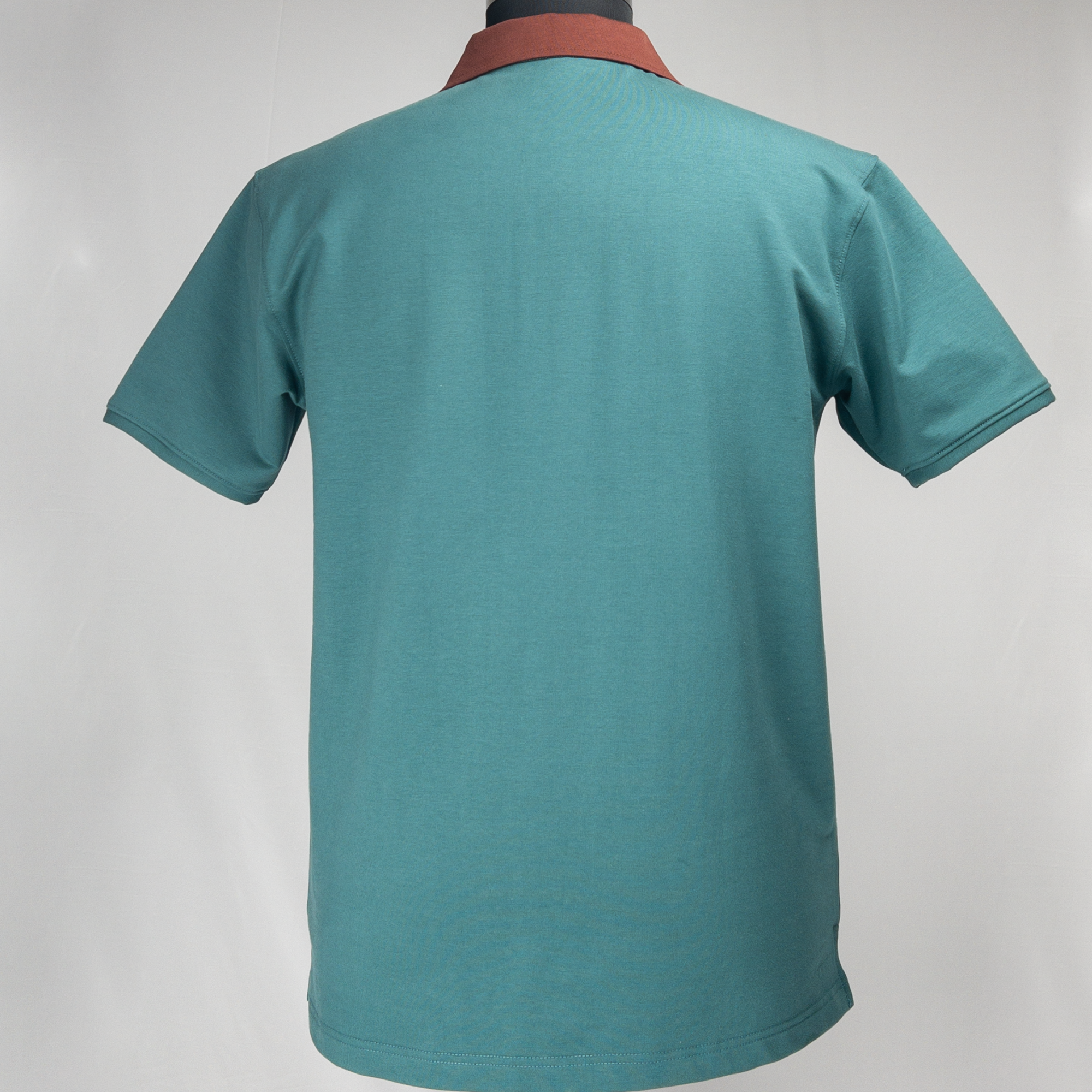 Dual Tone Emerald-Mocha V-Neck Polo