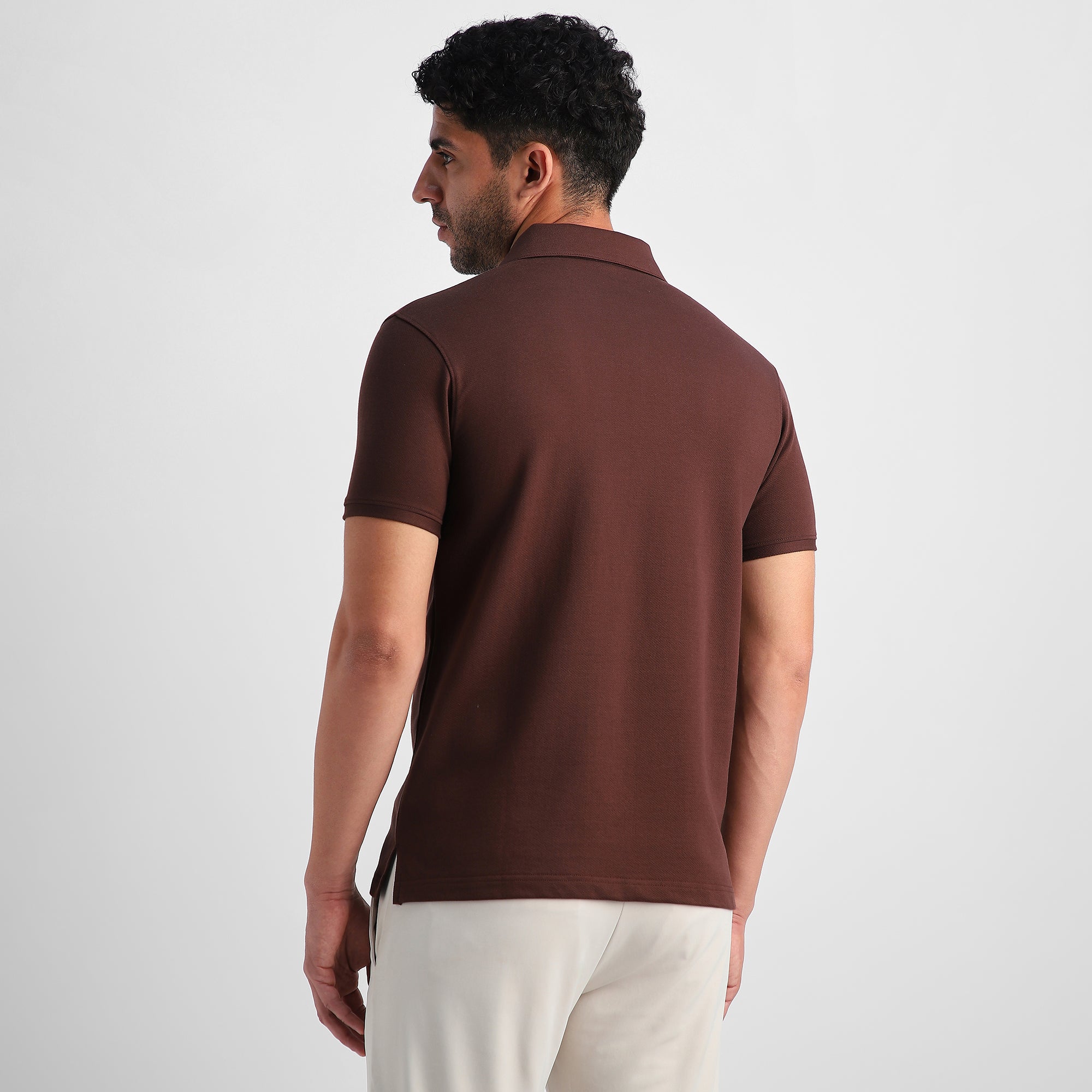 Coffee Quarter-Zip Polo