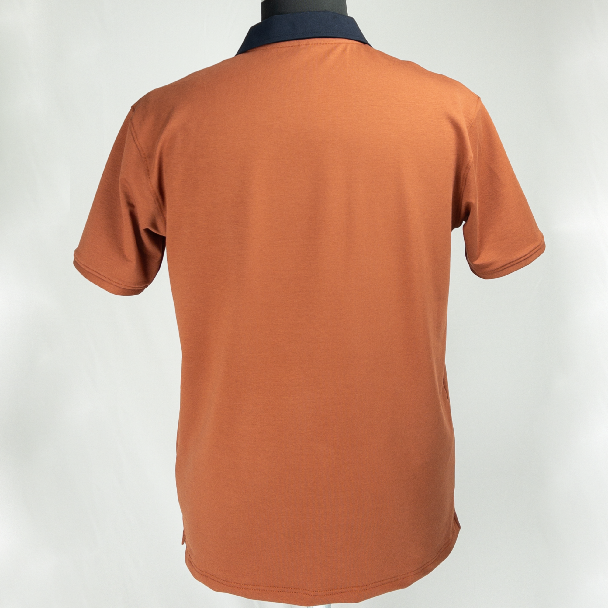 Dual Tone Rust-Navy V-Neck Polo