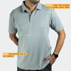 Aerotex Textured Polo - Concrete Shirt-Collar