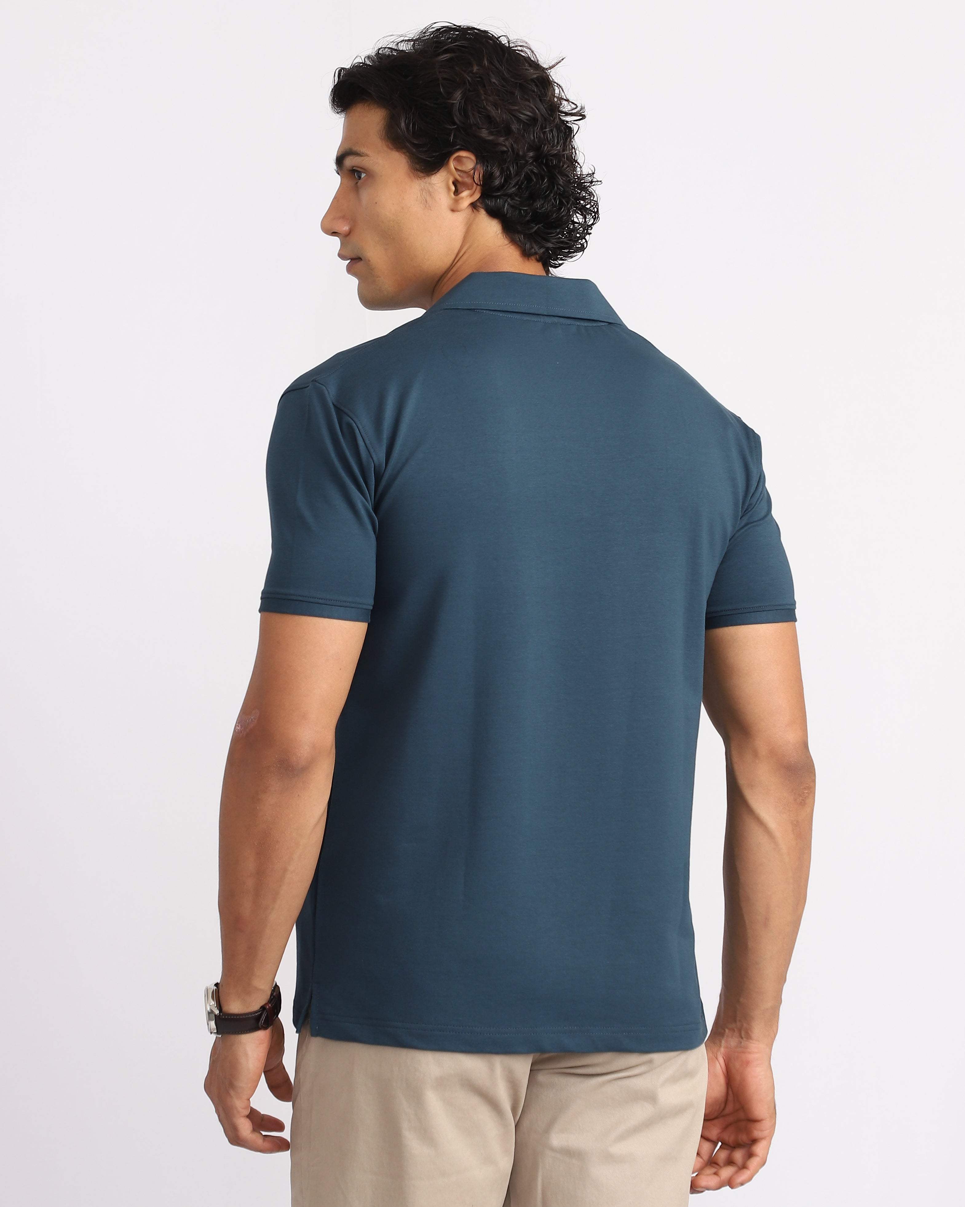 EverSharp Polo - No Ironing Needed - Airforce Cuban Collar