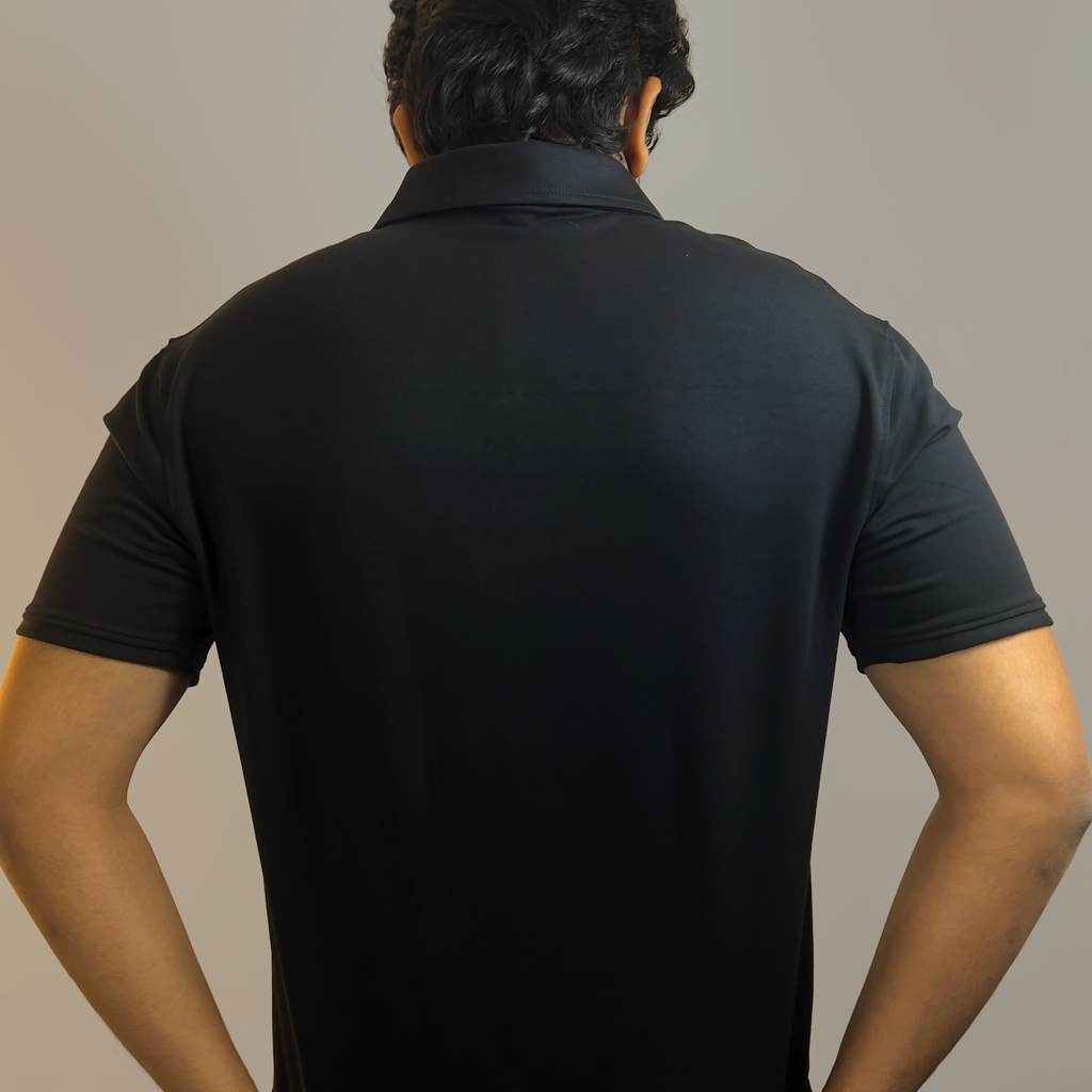 Black Shirt-Collar Polo