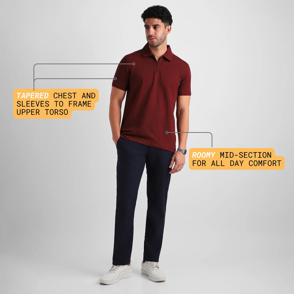 Burgundy Quarter-Zip Polo