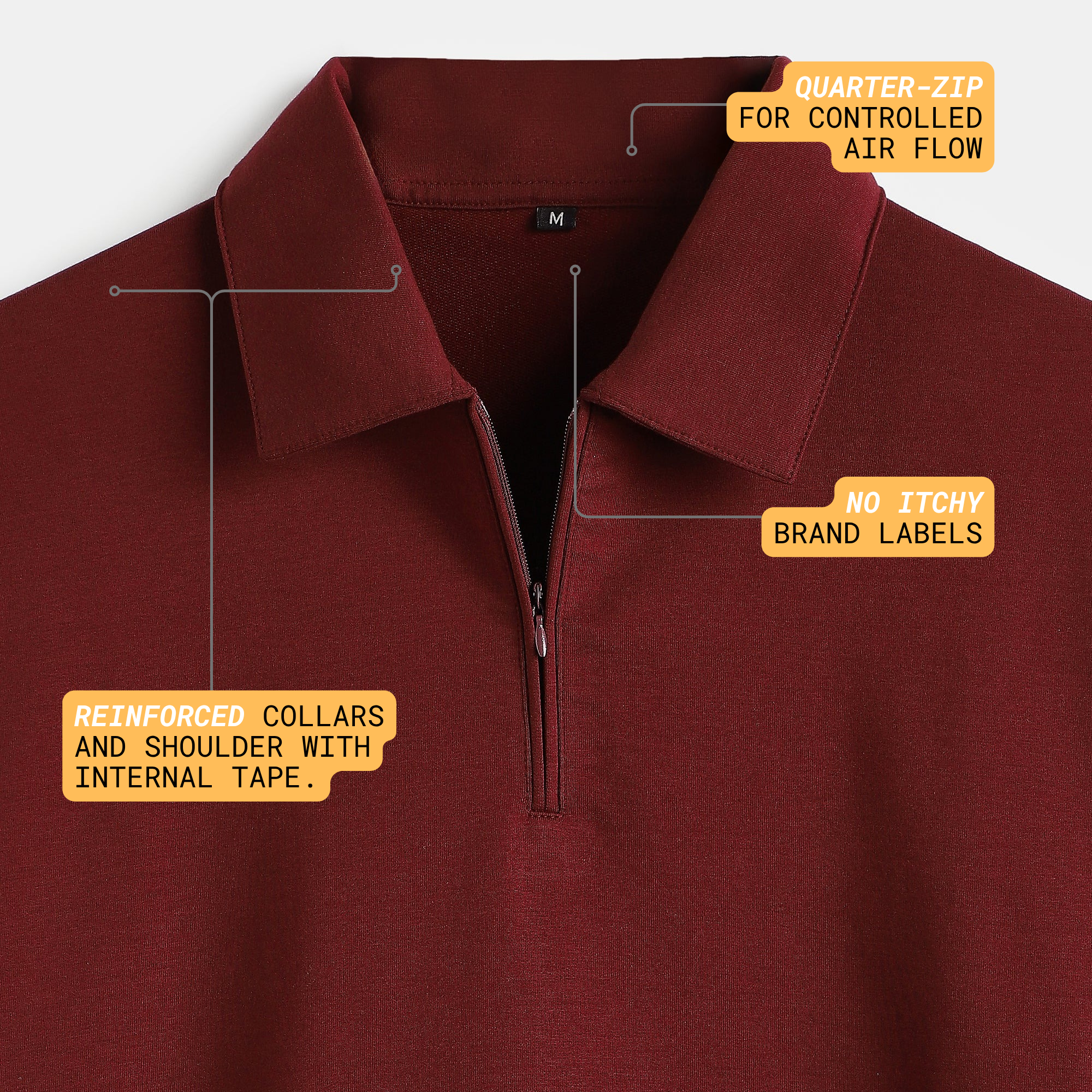 Burgundy Quarter-Zip Polo