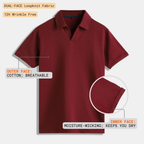 Burgundy V-Neck Polo