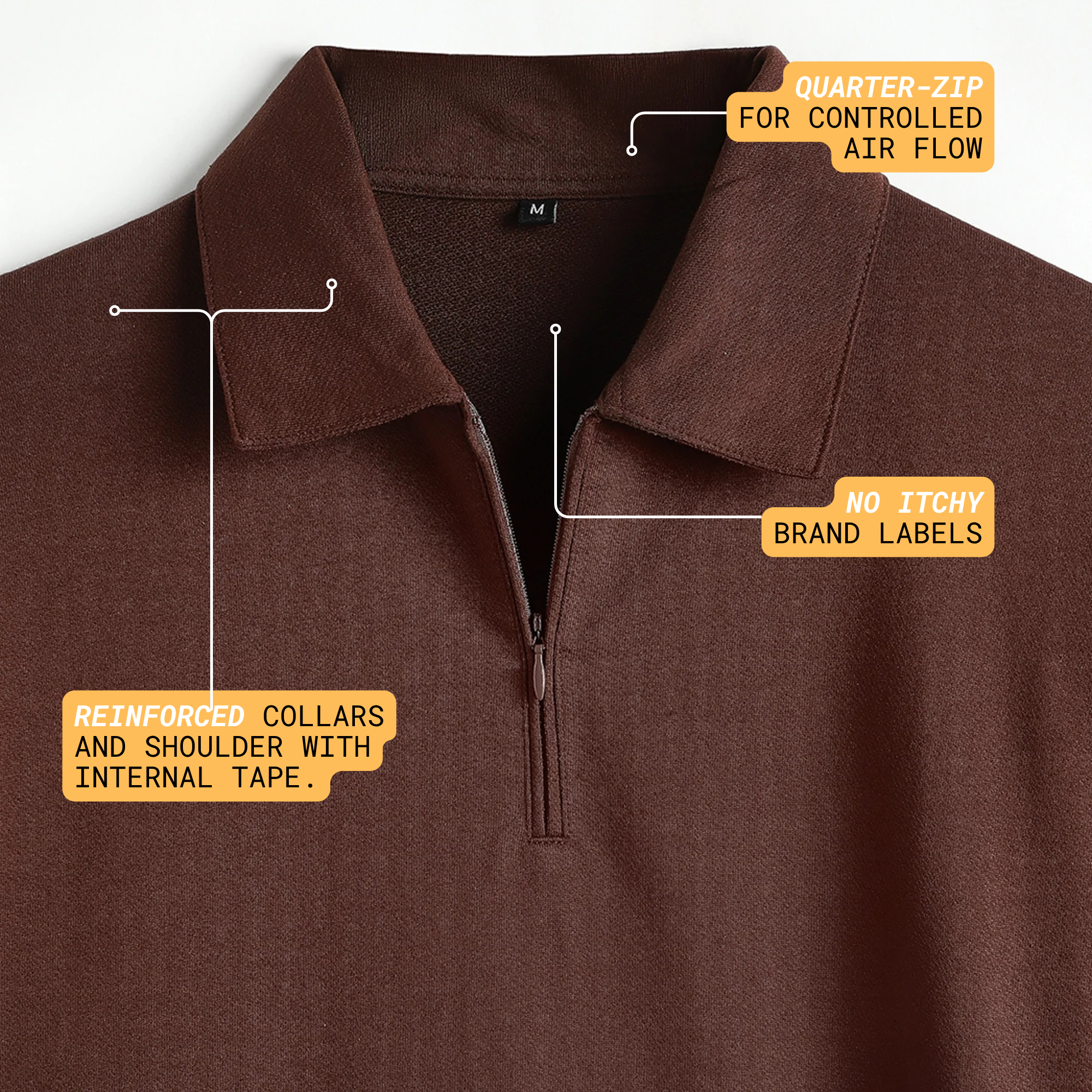 Coffee Quarter-Zip Polo