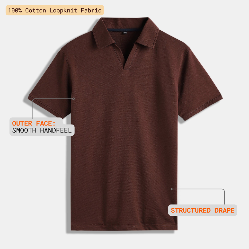Coffee V-Neck Polo