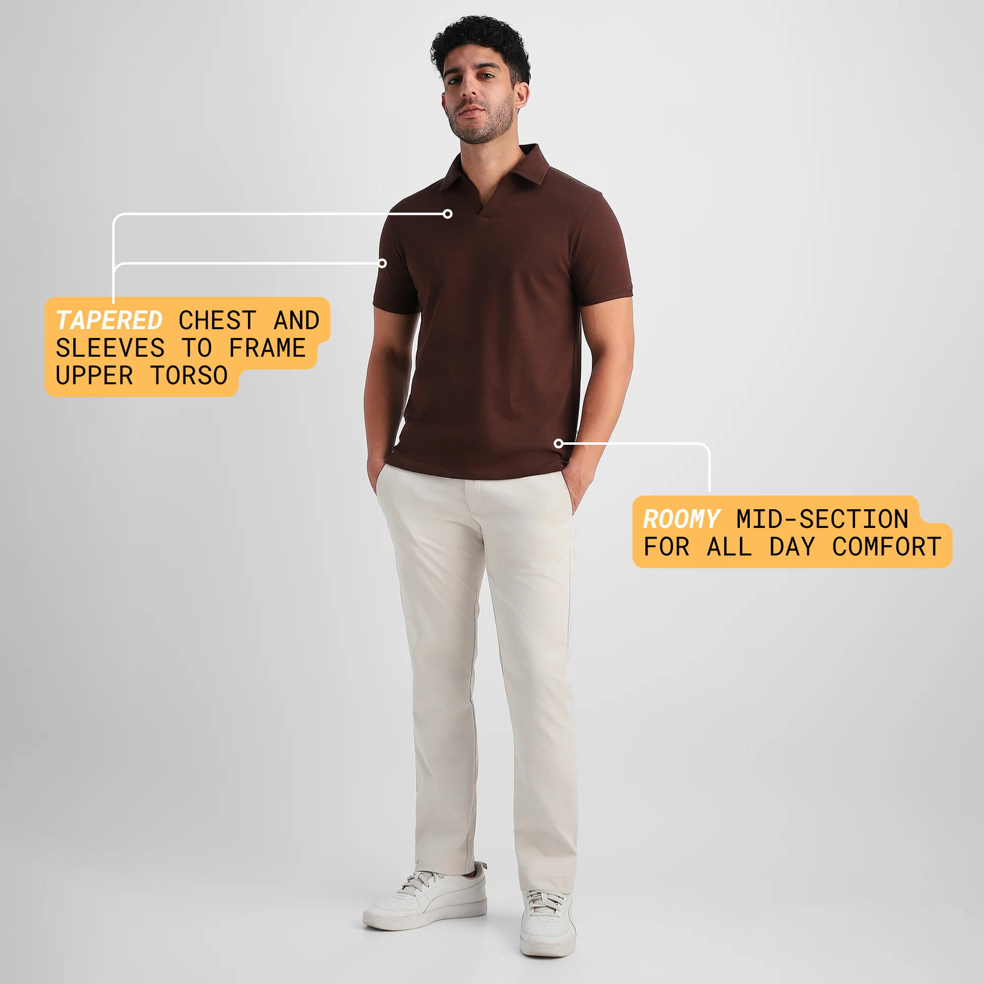 Coffee V-Neck Polo