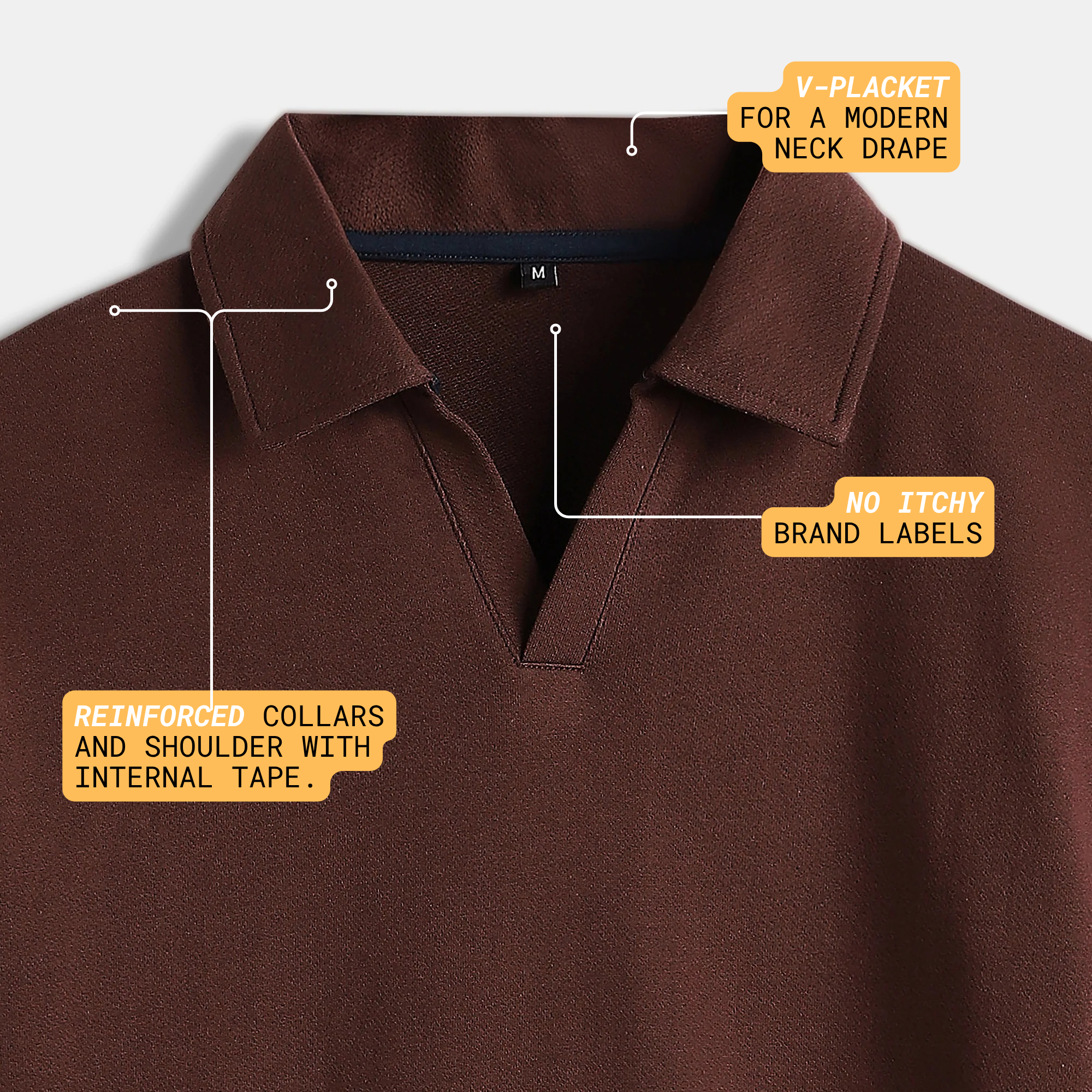 Coffee V-Neck Polo
