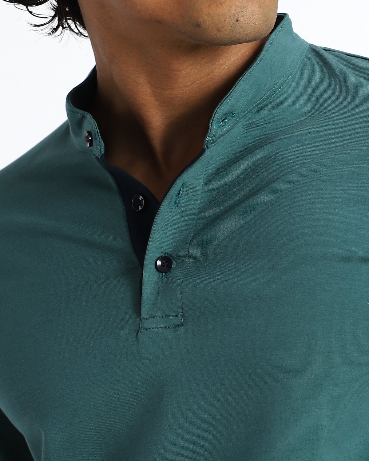 EverSharp Polo - No Ironing Needed - Emerald Mandarin Polo Collar