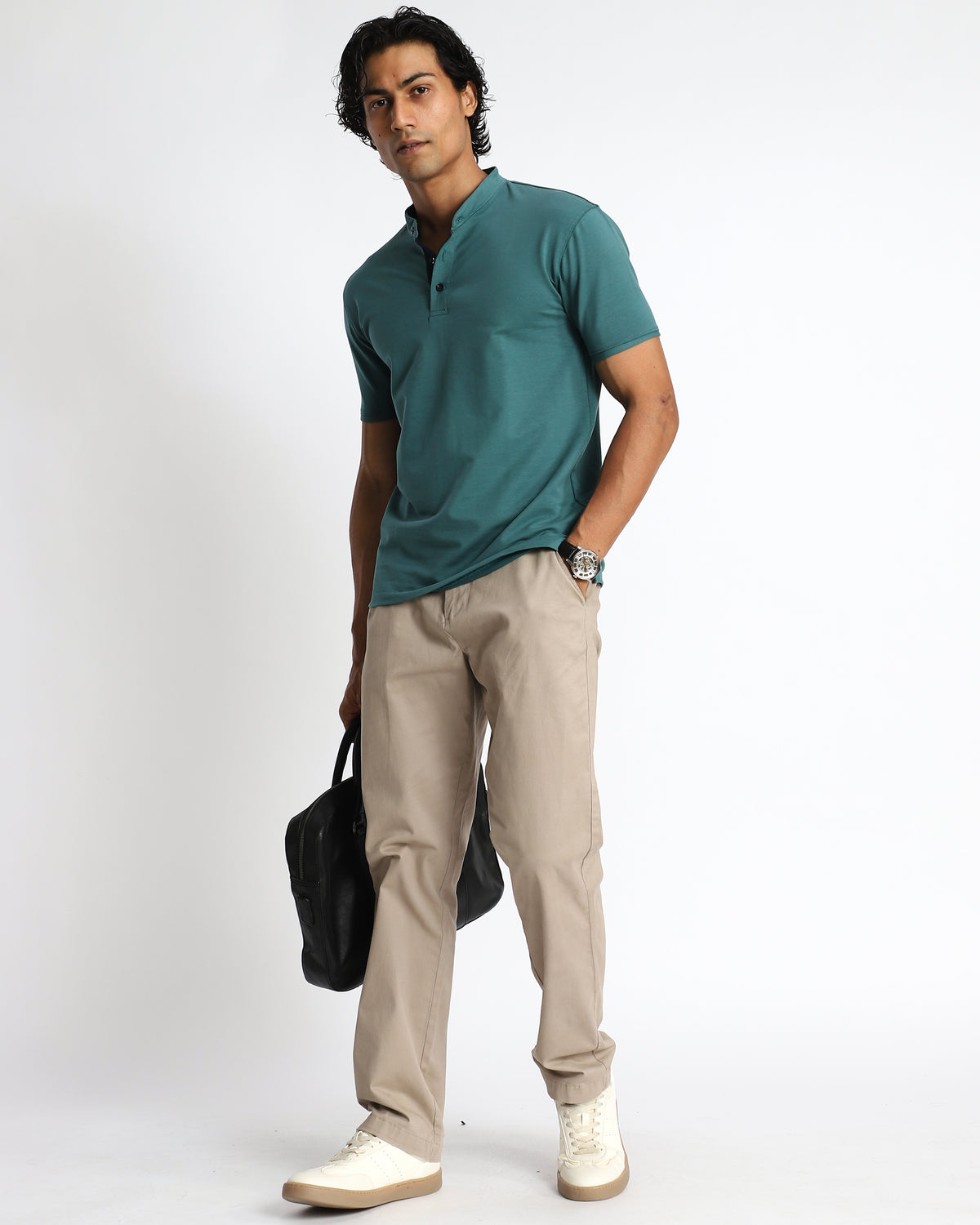 EverSharp Polo - No Ironing Needed - Emerald Mandarin Polo Collar